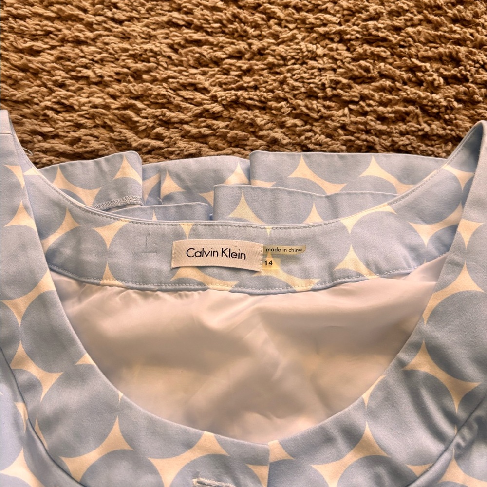 Calvin Klein Cream Blouse with Peter Pan Collar